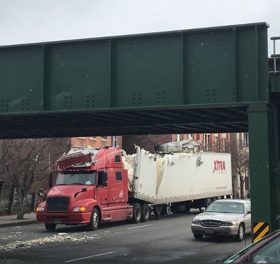 Brady Street Truck damaged